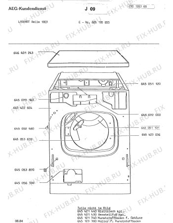 Схема №6 LAVBELLA 1003 с изображением Мини-ручка для посудомойки Aeg 8996454239402